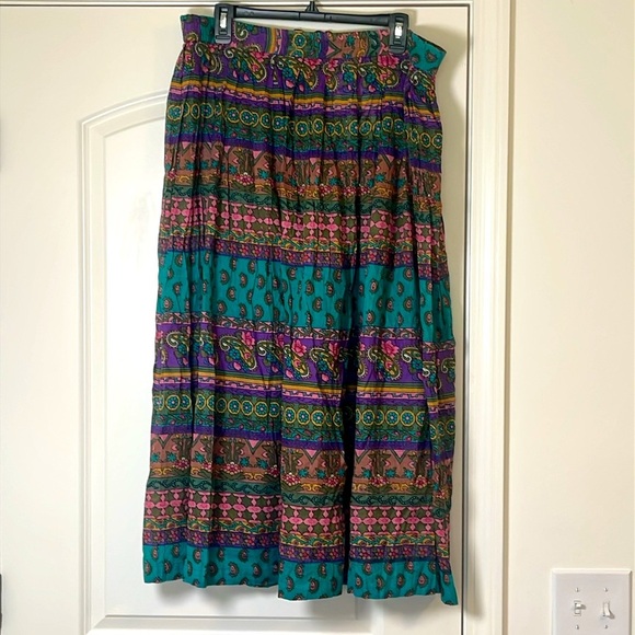 NWT Vintage Adini Sheer Skirt w/ Pockets Cotton Lite Full India Size L/XL NWT - Picture 2 of 5